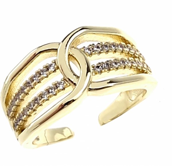 gold ring 17,00mm. gold-plated engagement xuping