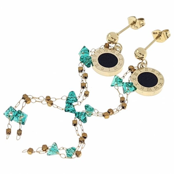 gold earrings made of stainless steel