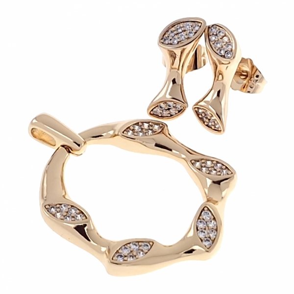 18k gold plated set pendant earrings xuping