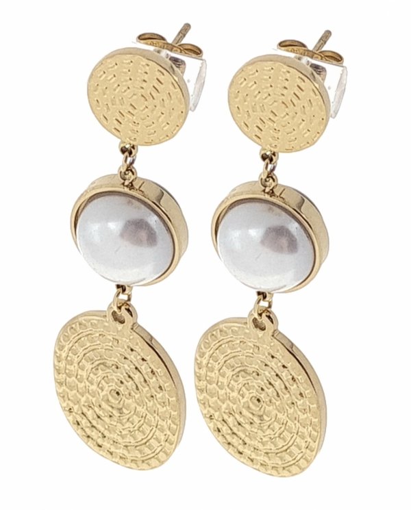 gold earrings made of stainless steel