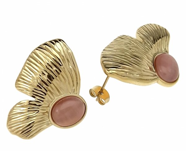 gold earrings made of stainless steel