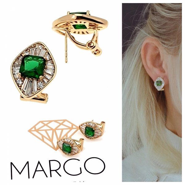gold plated earrings with exclusive cubic zirconia