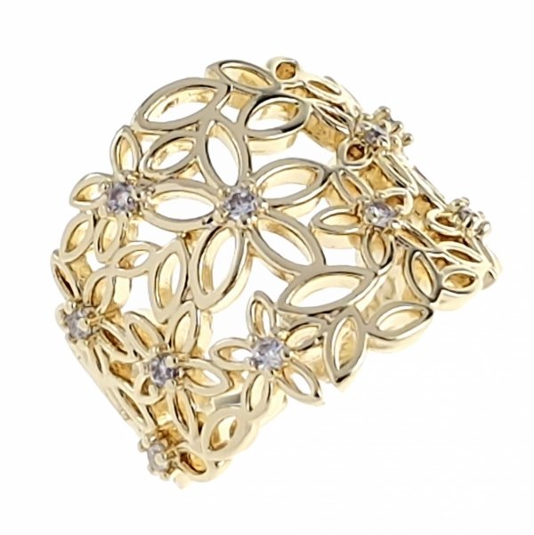 gold ring 17,00mm. gold-plated engagement xuping