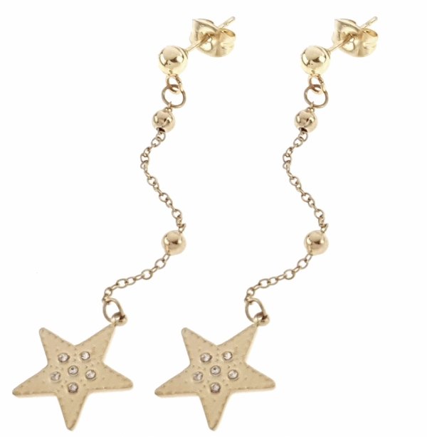 gold earrings made of stainless steel