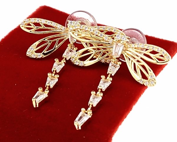 gold plated earrings with exclusive cubic zirconia