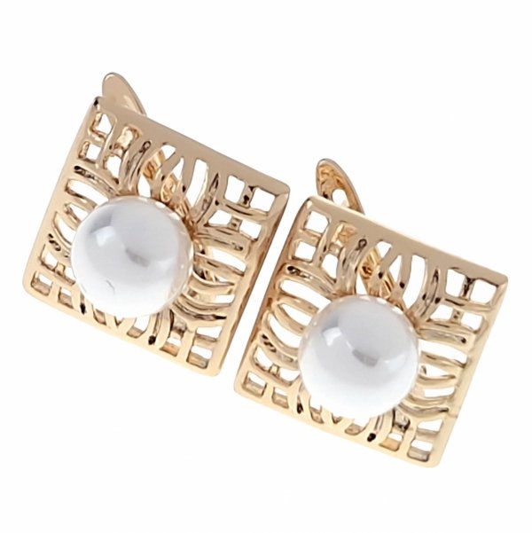 gold plated earrings with exclusive cubic zirconia