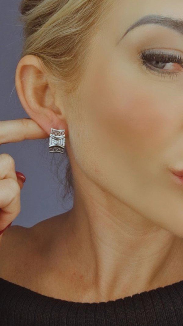 gold plated earrings with exclusive cubic zirconia