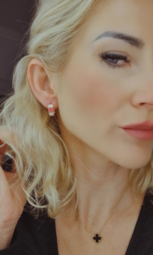 gold plated earrings with exclusive cubic zirconia