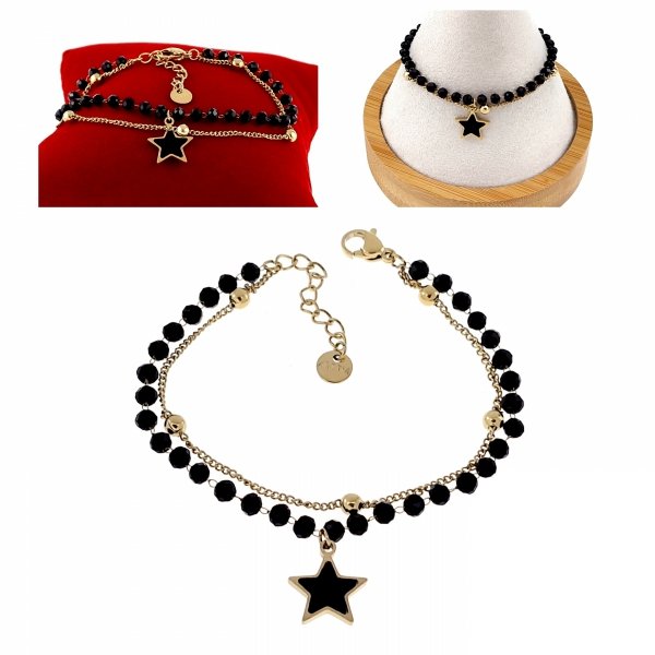 BRACELET GOLD CELEBRITY STAINLESS STEEL
