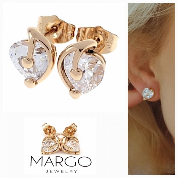 gold plated earrings with exclusive cubic zirconia