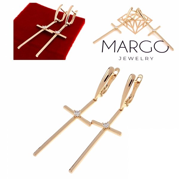 gold plated earrings with exclusive cubic zirconia