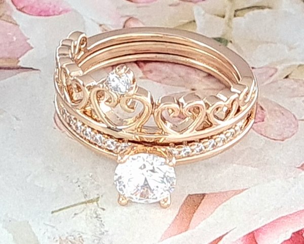 gold ring 17,00mm. gold-plated engagement xuping