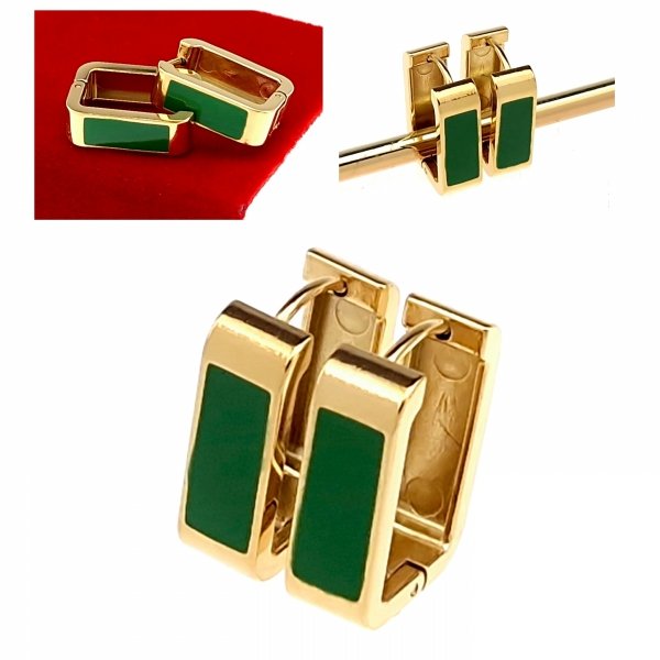 gold earrings made of stainless steel
