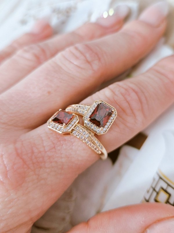 gold ring 18,60mm. gold-plated engagement xuping