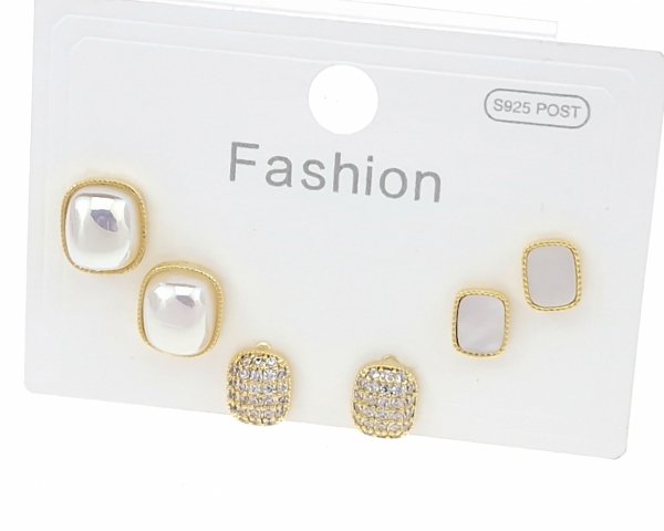gold plated earrings with exclusive cubic zirconia