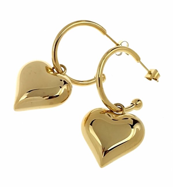 gold earrings made of stainless steel