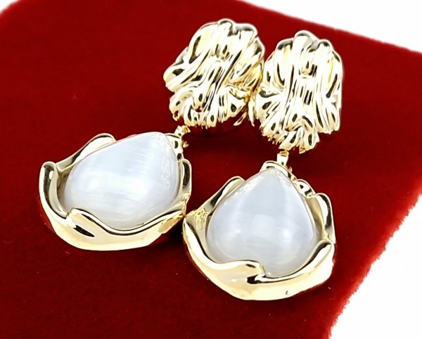 gold plated earrings with exclusive cubic zirconia