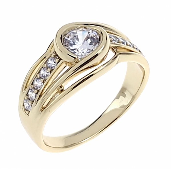 gold ring 18,60mm. gold-plated engagement xuping
