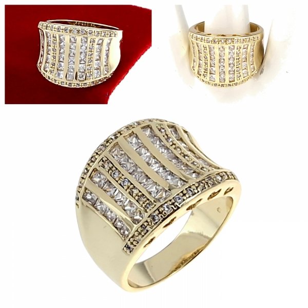 gold ring 18,60mm. gold-plated engagement xuping