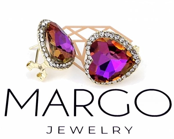 gold plated earrings with exclusive cubic zirconia