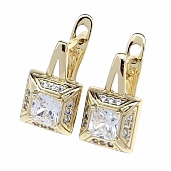 gold plated earrings with exclusive cubic zirconia