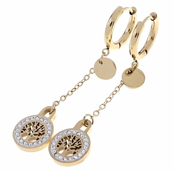 gold earrings made of stainless steel