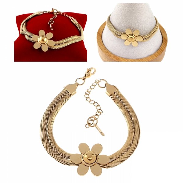 BRACELET GOLD CELEBRITY STAINLESS STEEL