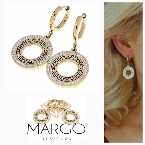 gold earrings made of stainless steel