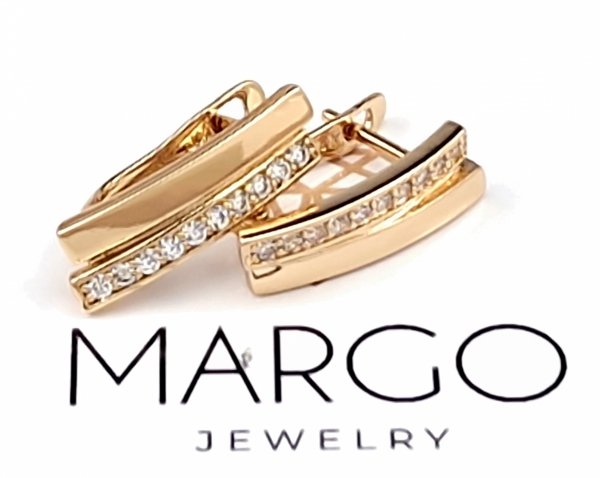 gold plated earrings with exclusive cubic zirconia