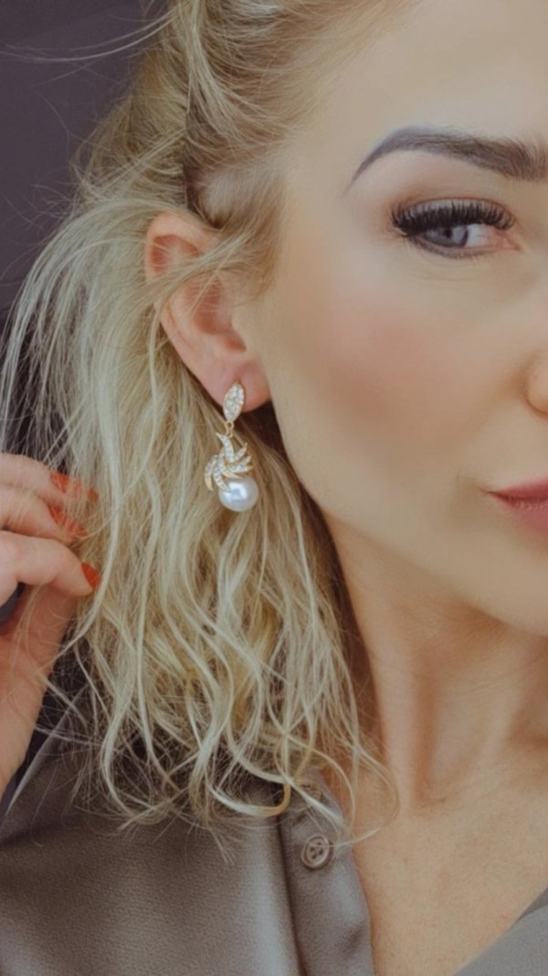 gold plated earrings with exclusive cubic zirconia