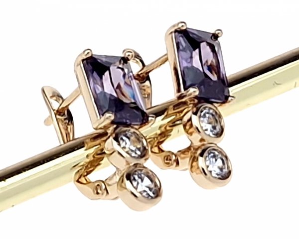 exclusive swarovski gold-plated earrings