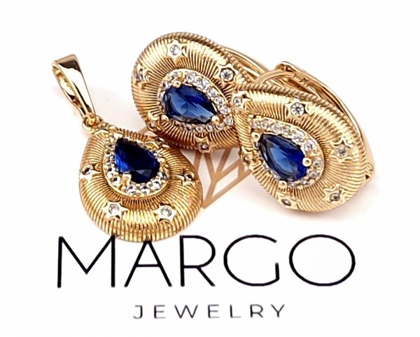 18k gold plated set pendant earrings xuping