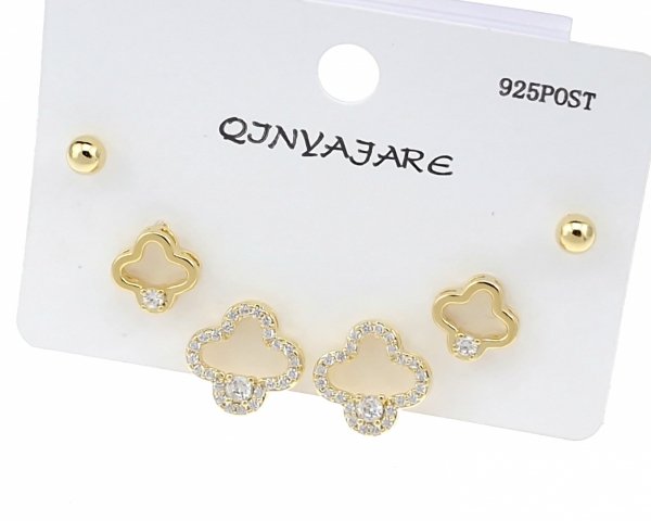 gold plated earrings with exclusive cubic zirconia
