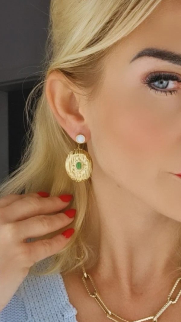 gold earrings made of stainless steel