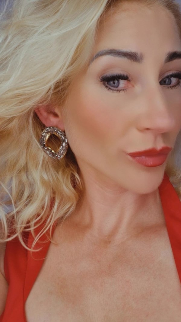 gold plated earrings with exclusive cubic zirconia