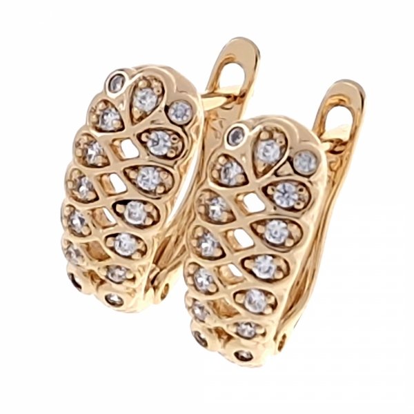 gold plated earrings with exclusive cubic zirconia