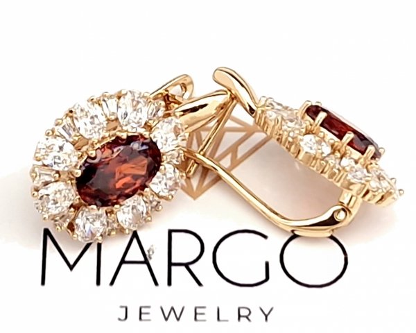 gold plated earrings with exclusive cubic zirconia