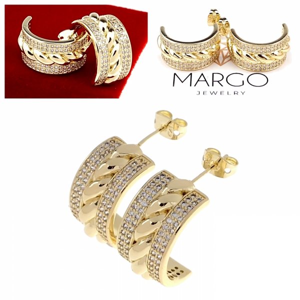 gold plated earrings with exclusive cubic zirconia