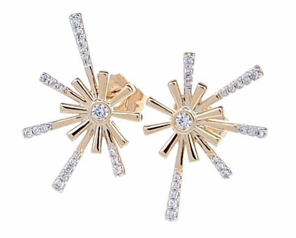 gold plated earrings with exclusive cubic zirconia
