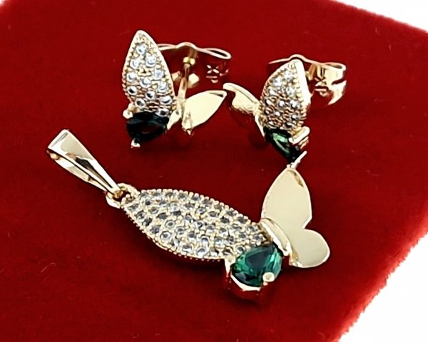 18k gold plated set pendant earrings xuping
