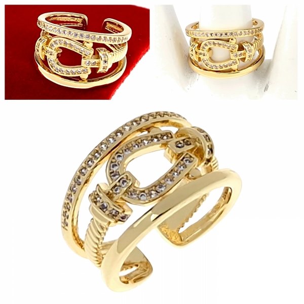 gold ring 17,00mm. gold-plated engagement xuping