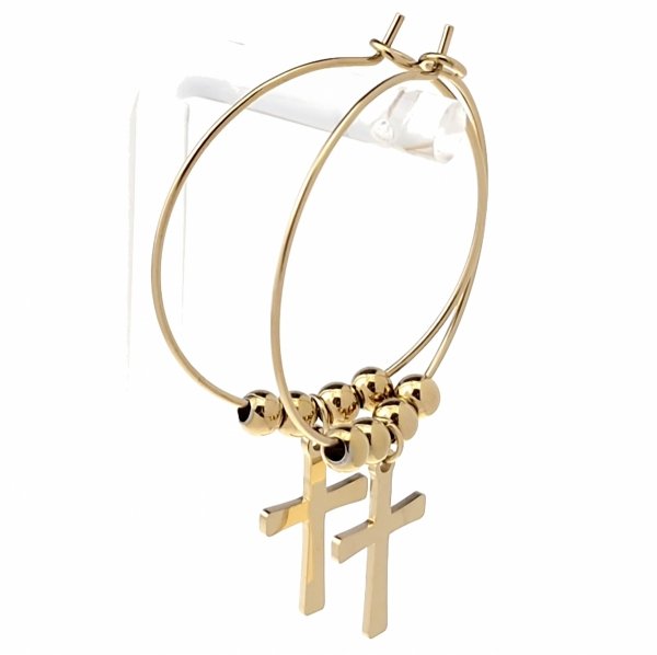 gold earrings made of stainless steel