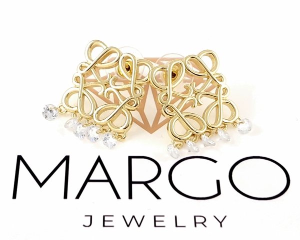 gold plated earrings with exclusive cubic zirconia
