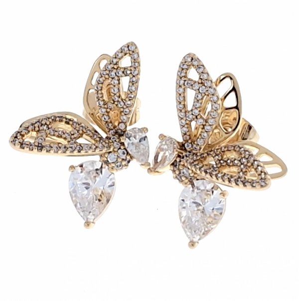 gold plated earrings with exclusive cubic zirconia