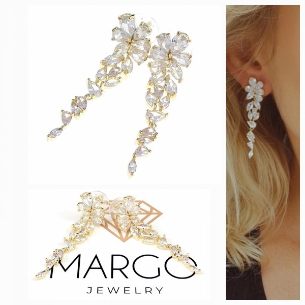 gold plated earrings with exclusive cubic zirconia