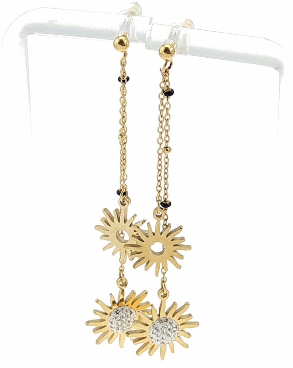gold earrings made of stainless steel