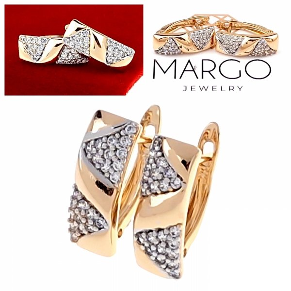 gold plated earrings with exclusive cubic zirconia