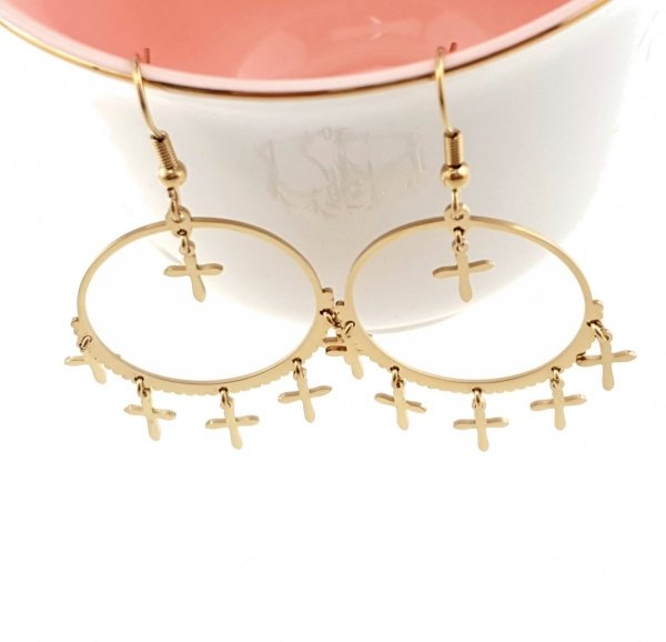gold earrings made of stainless steel