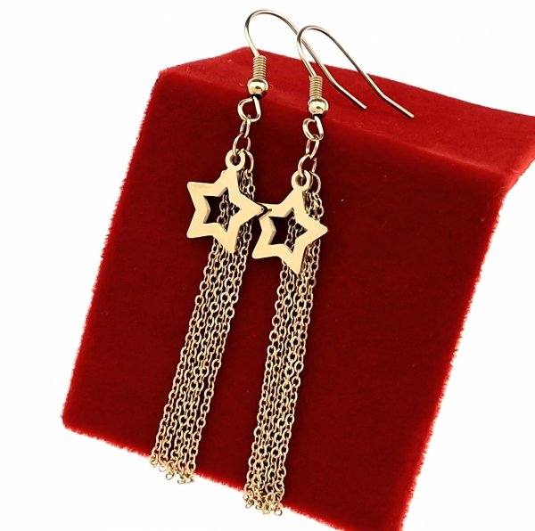 gold earrings made of stainless steel