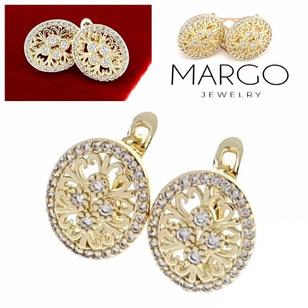 gold plated earrings with exclusive cubic zirconia